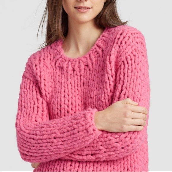 Eileen Fisher Pink Alpaca Knit Sweater 